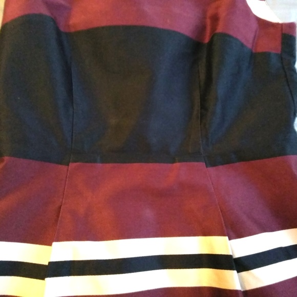 H&M Gorgeous Navy Burgundy Stripe Color Dress - Picture 6 of 8